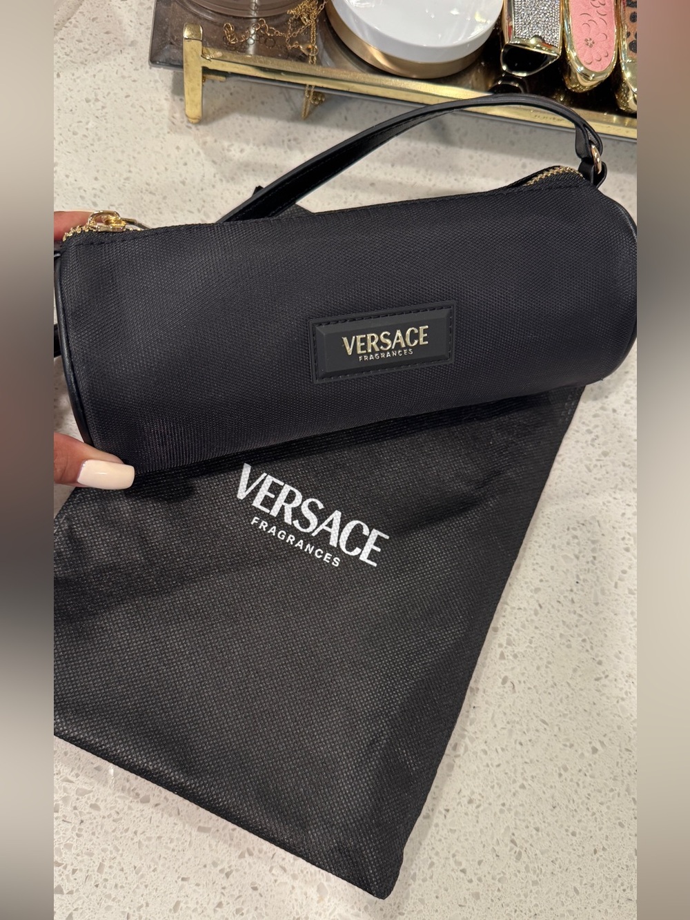 NEW! Versace Black Mini Cylinder cosmetic case , or evening wear - Picture 9 of 10